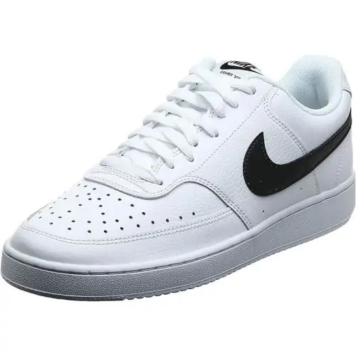 Nike Men`s Court Vision Lo Sneaker - Size 12 - WHITE/BLACK