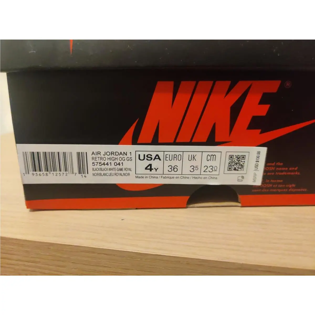 Nike shoes - Air Jordan 1 - Air - Black/Black-White-Game Royal (UPC: 193658125727) 2