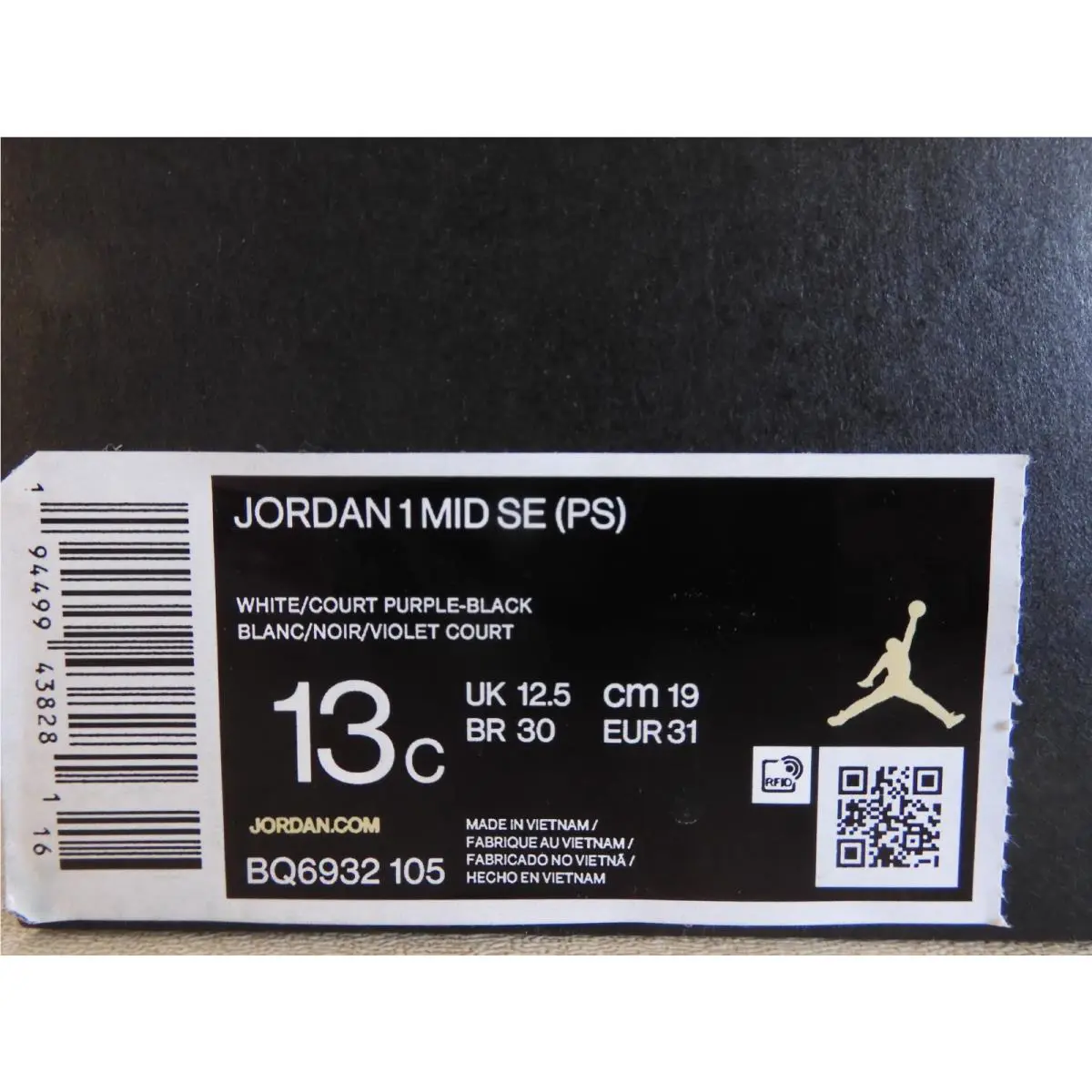 Nike shoes - Air Jordan 1 Mid - Air Mid - White (UPC: 194499438281) 6