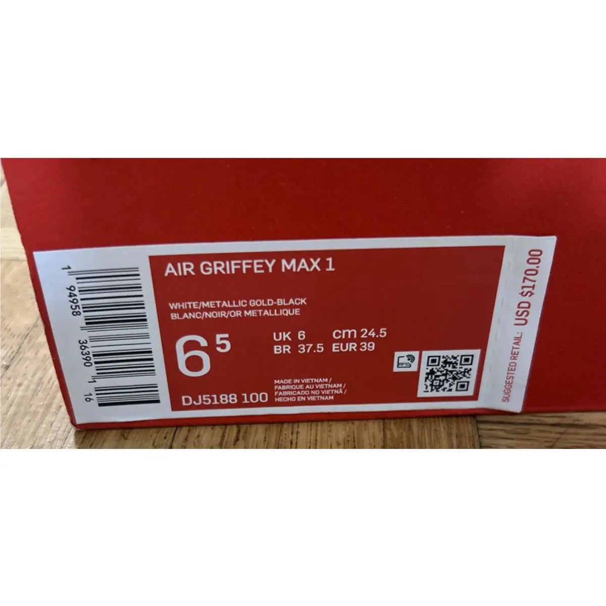 Nike shoes - Nike Air Griffey Max 1 - DJ5188-100 - White (UPC: 0194958363901) 5