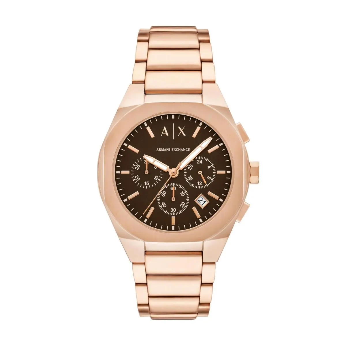 A X Men`s Sync Chronograph Watch Rose Gold Gold/brown by Armani Exchange