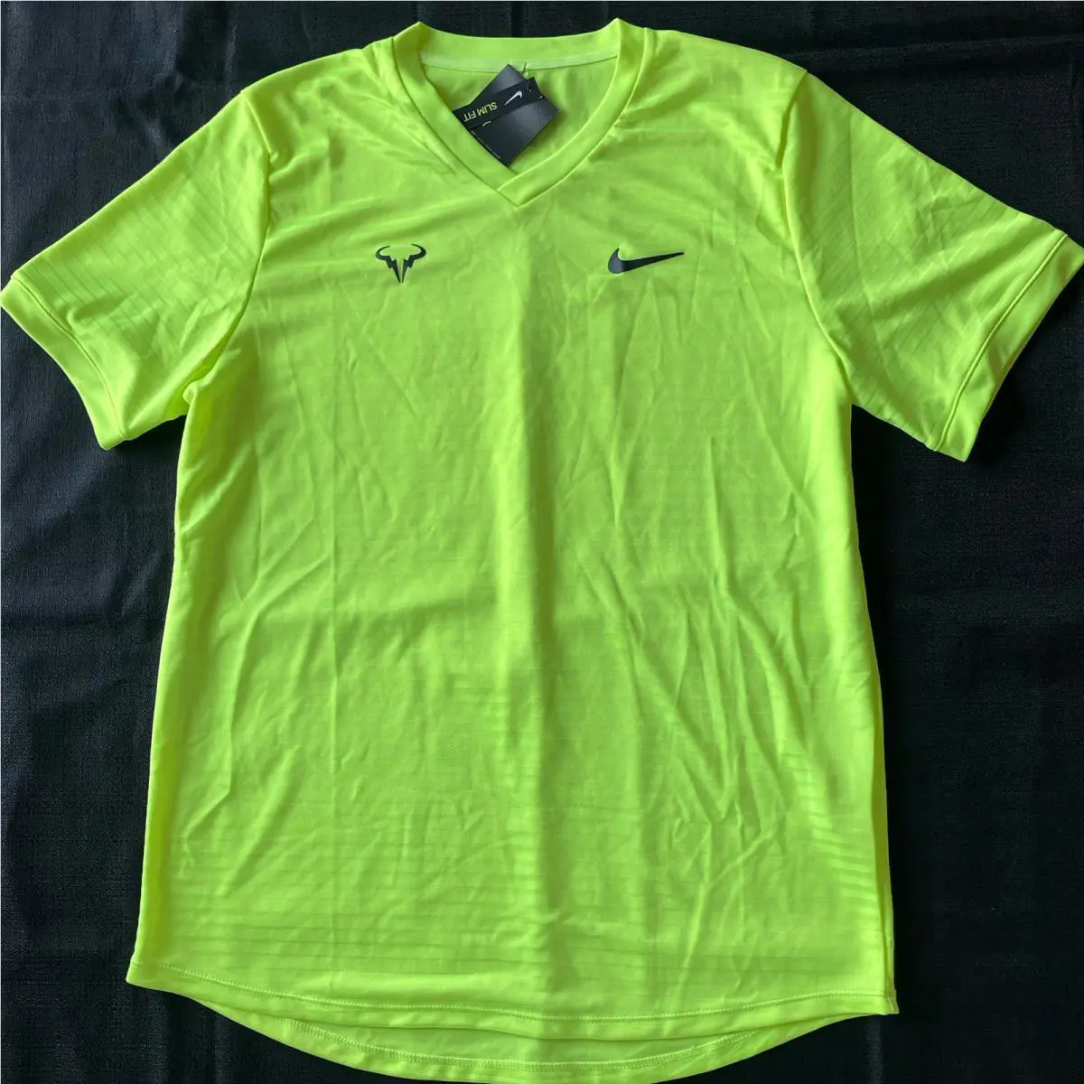 Nike clothing - Nike Court Rafael Nadal ADV Top - Volt Black 1