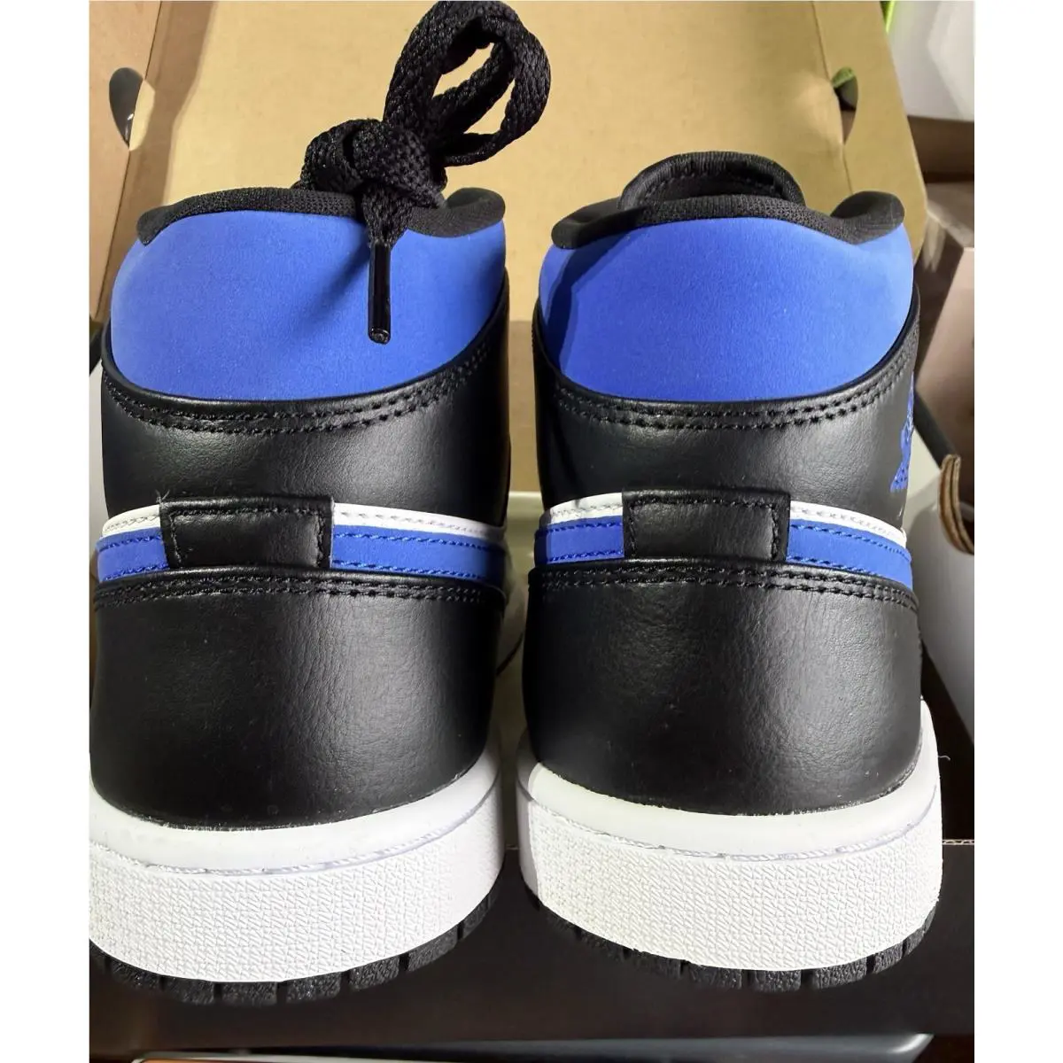 Nike shoes - Jordan 1 Mid - Mid - White/Blue-Black (UPC: 0195238866624) 5