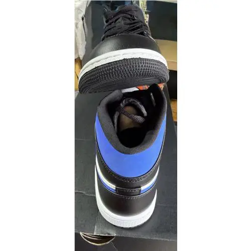 Nike shoes - Jordan 1 Mid - Mid - White/Blue-Black (UPC: 0195238866624) 7