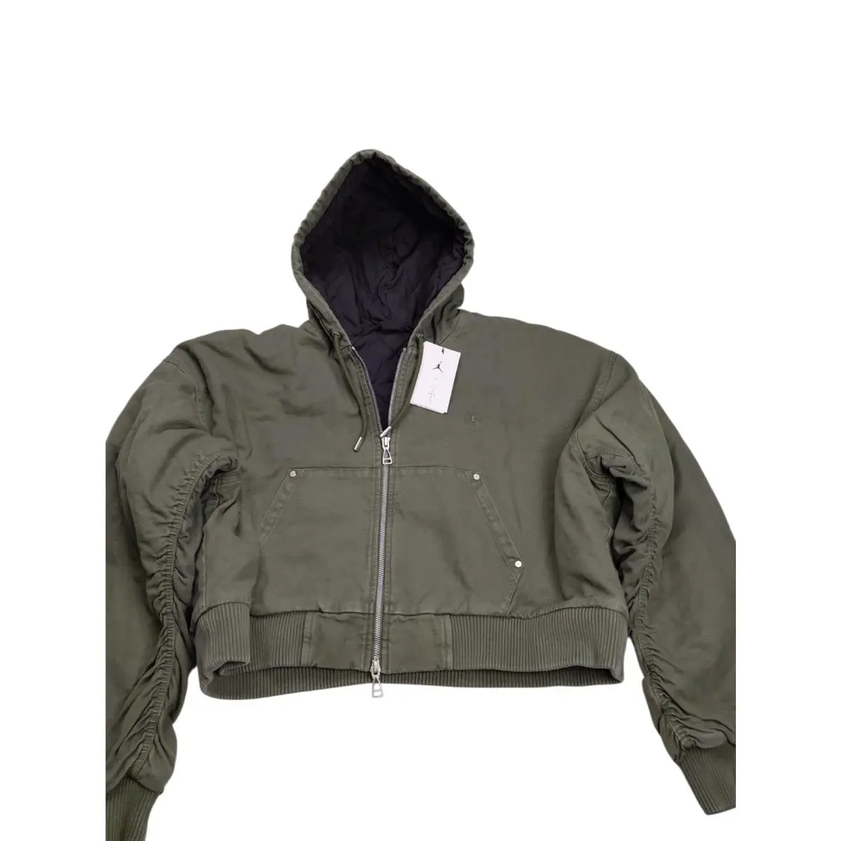 Women`s Jordan x Travis Scott Hooded Canvas Jacket Size Large Oversized