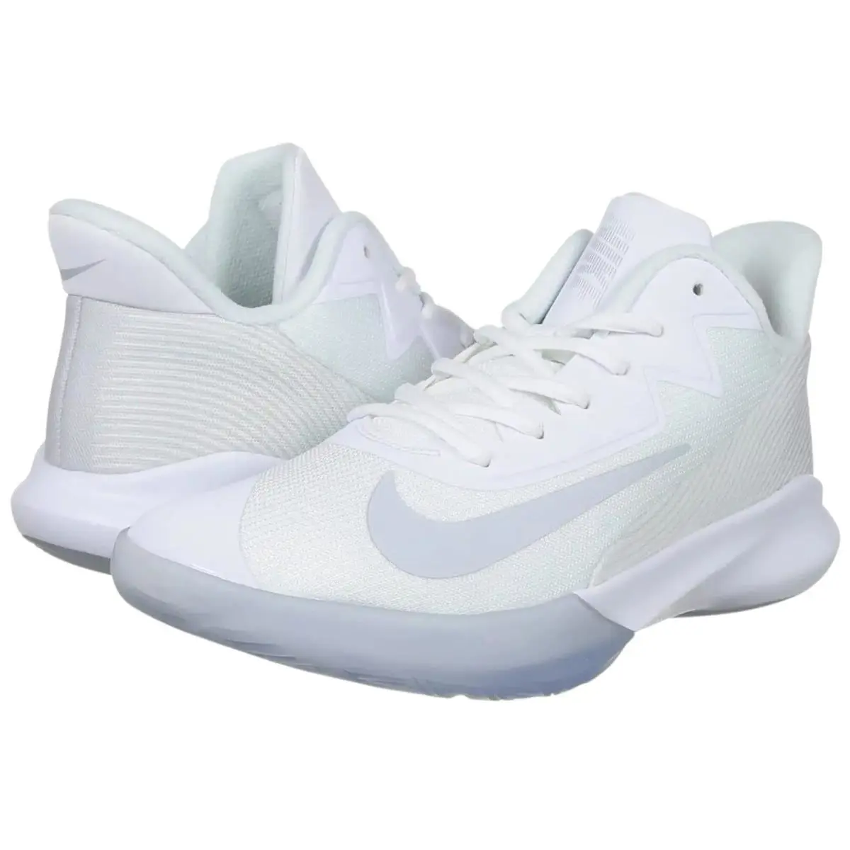 Nike Men`s Precision 4 White/pure Platinum-clear Size 9 - White/Pure Platinum-Clear