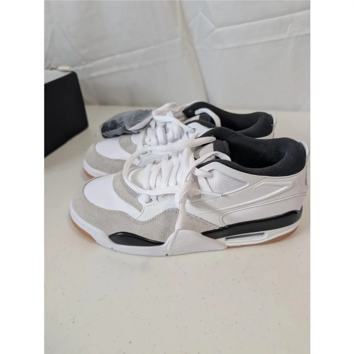 Nike Air Jordan 4 RM Men`s Sneakers FQ7939-110 White Black Grey Gum US 8.5