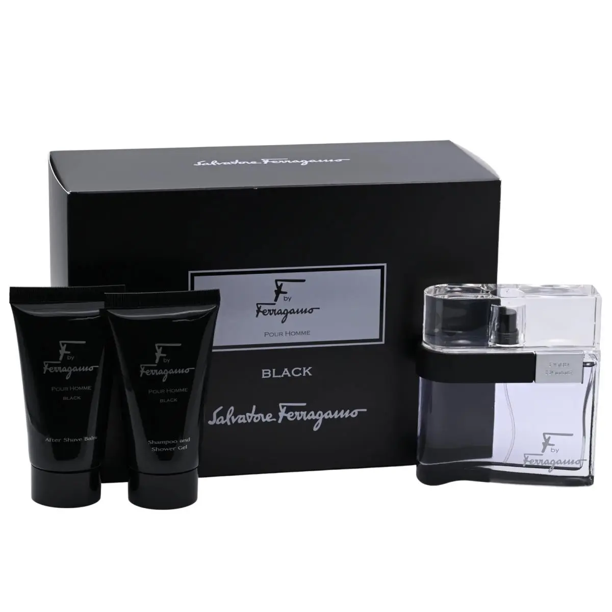 F Black by Salvatore Ferragamo For Men 3 Pcs Gift Set