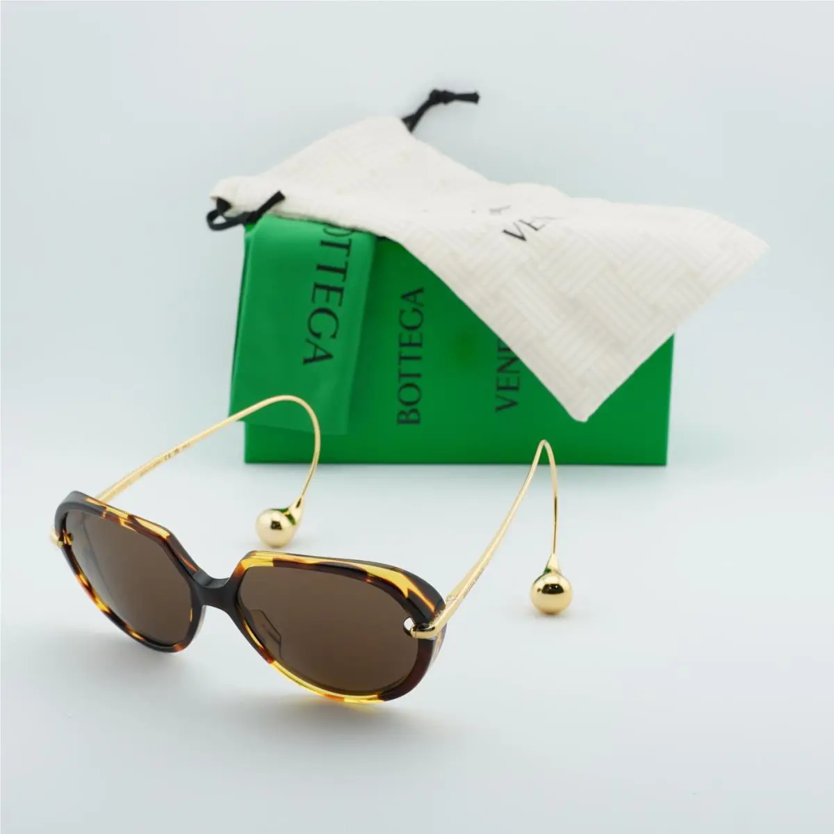 Bottega Veneta BV1436S 002 Havana/gold/brown 60-16-185 Sunglasses