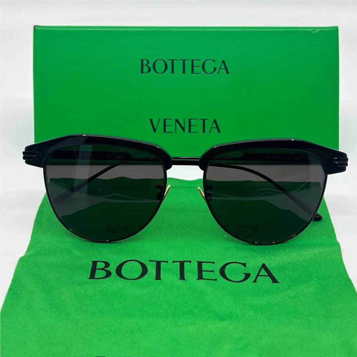 Bottega Veneta Black Metal Sunglasses with Case BV1112SA 54mm