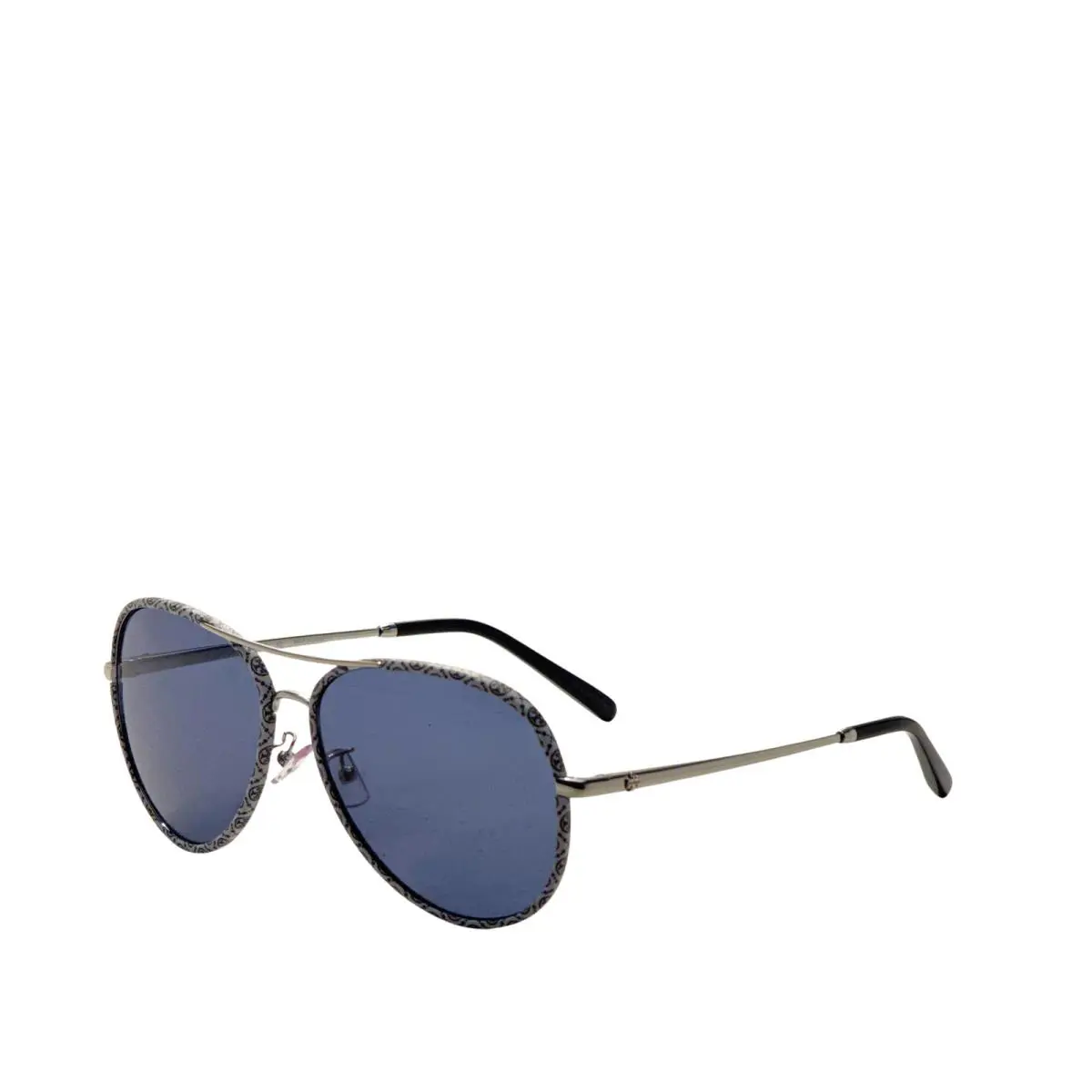 Tory Burch Women`s 60mm Silver Blue Monogram Wrap Sunglasses TY6114-32744L-60