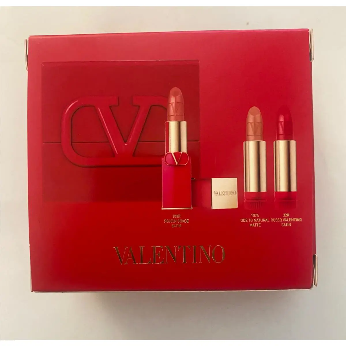 Rosso Valentino Couture Lipstick Set Lipstick 100R 2 Refills 107A 22R