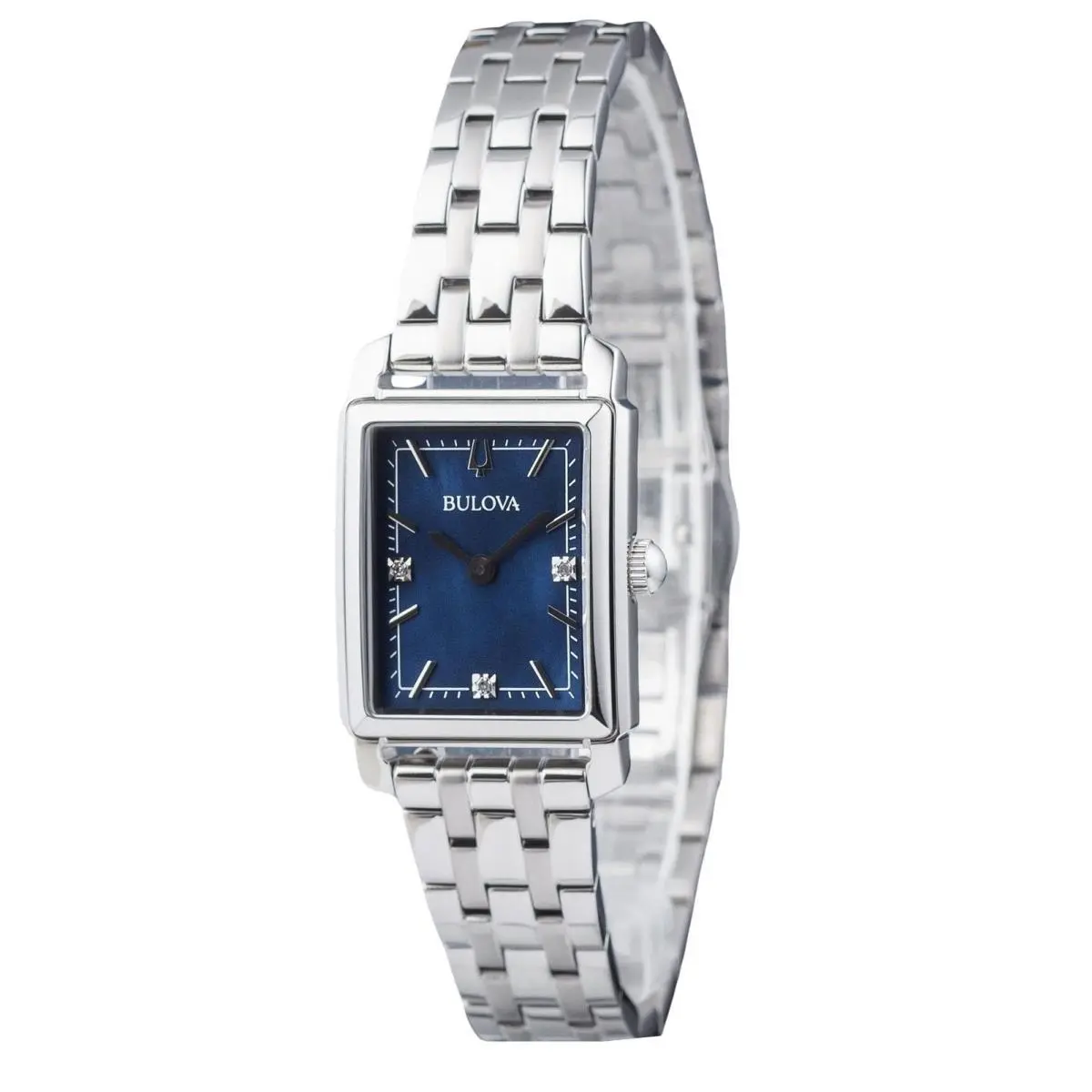 Bulova Classic Blue Dial Quartz Stainless Steel Women`s Ladies Watch 96P245