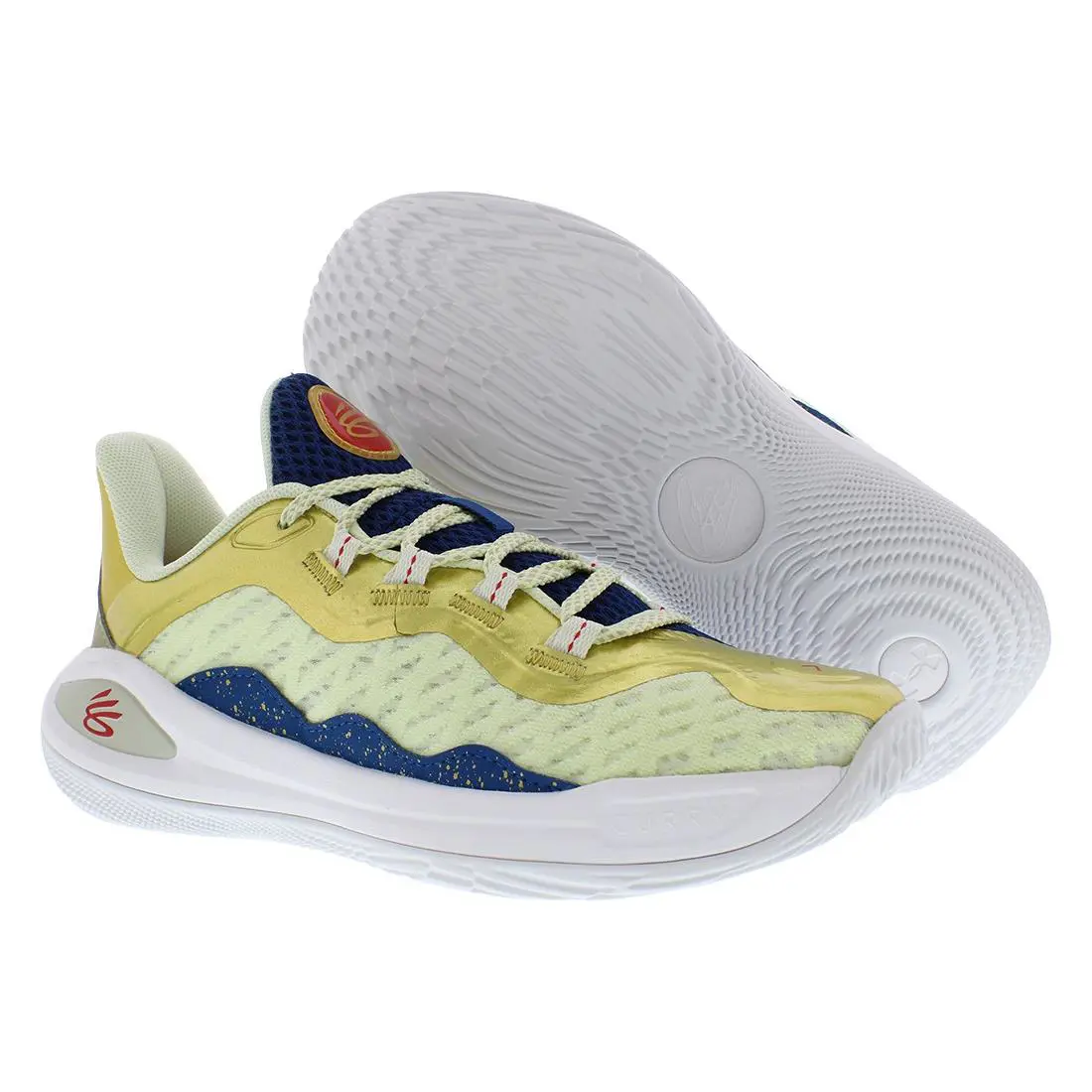 Under Armour Curry 11 Champion Mindset GS Boys Shoes Size 7 Color: - Gold/White/Blue, Main: Gold