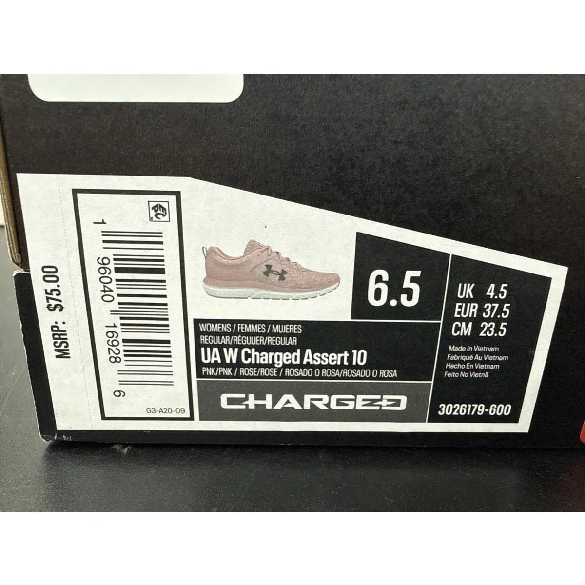 Under Armour shoes - Under Armour Charged Assert 10 - 3026179600 - Pink (UPC: 196040169033) 1