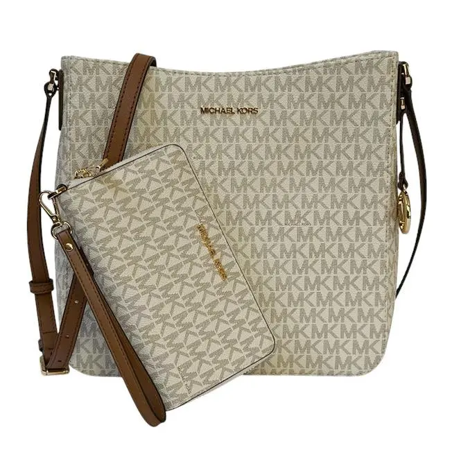 Jet Set Travel Large Shoulder Messenger Bag + Phone Wallet Set Vanilla by Michael Kors