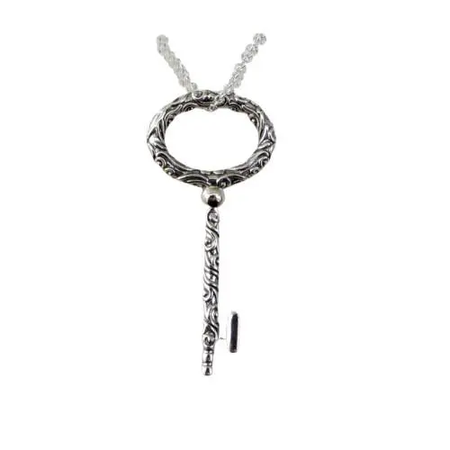 Pandora Regal Key Sterling Silver Necklace 12 Drop 397676