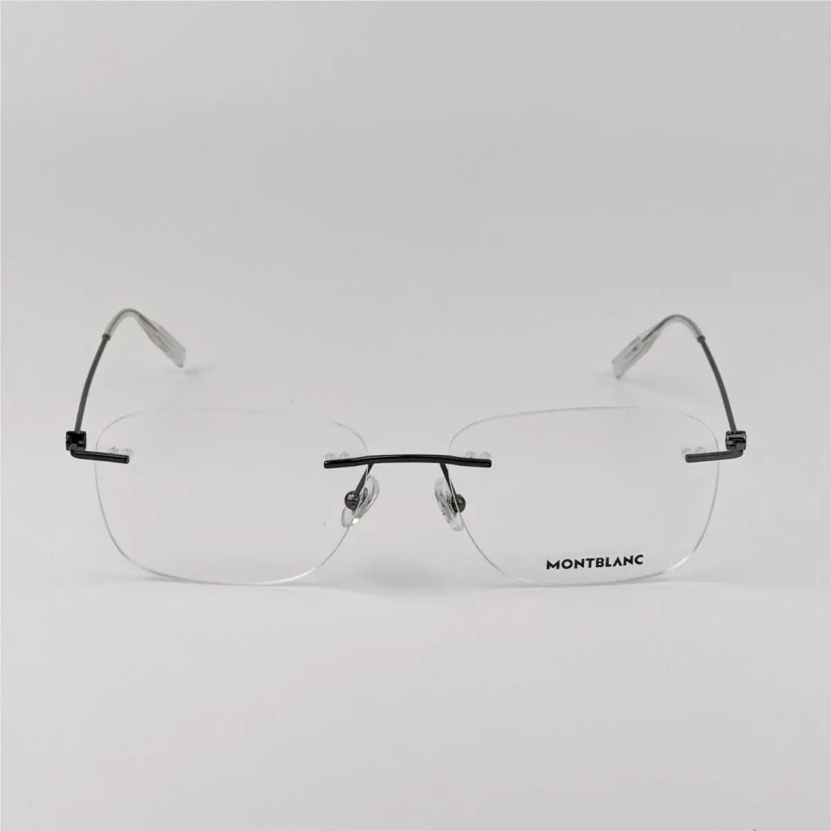 Montblanc Men Eyeglasses Ruthenium Rectangle Rimless MB0075O 001