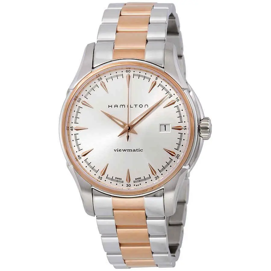 Hamilton Jazzmaster Viewmatic Silver Dial Men`s Watch H32655191 - Gold / Rose / Silver, Dial: Silver, Band: Silver, Pink