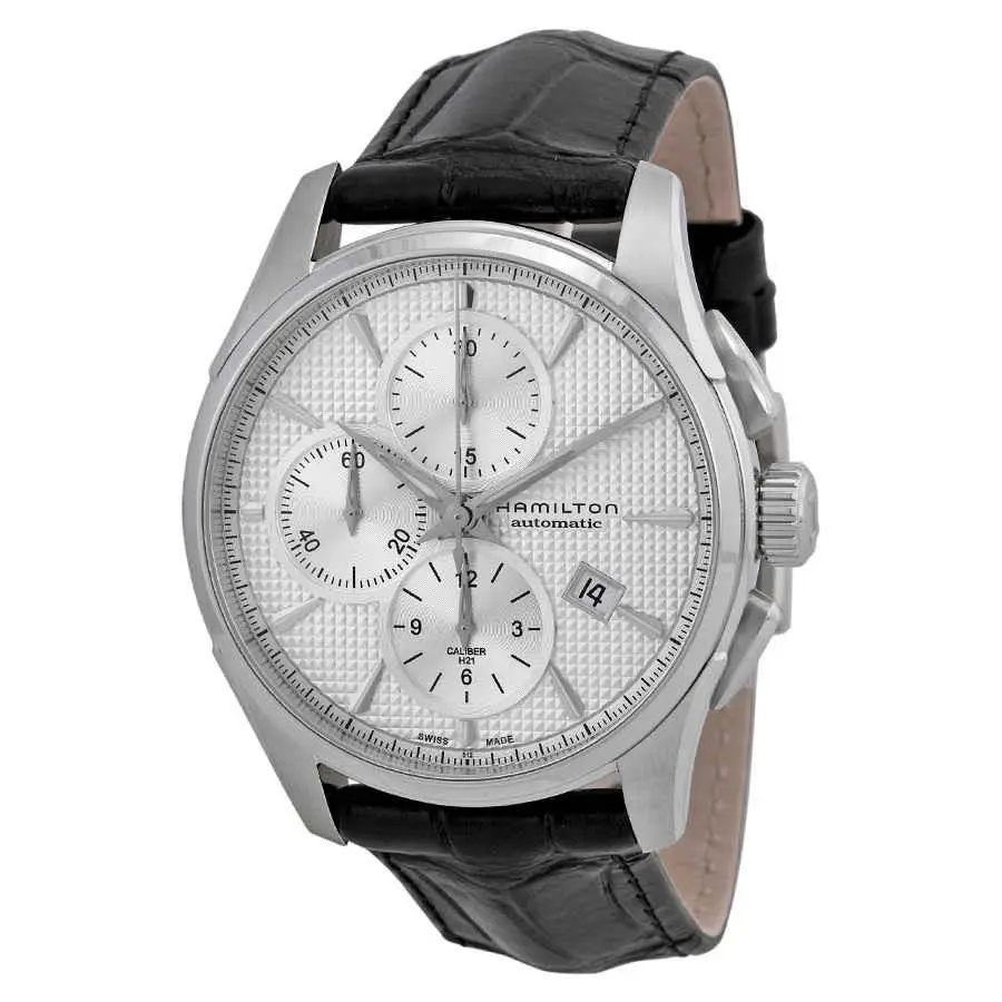 Hamilton Jazzmaster Automatic Chronograph Men`s Watch H32596751 - Black / Silver / Skeleton, Dial: Silver, Band: Black