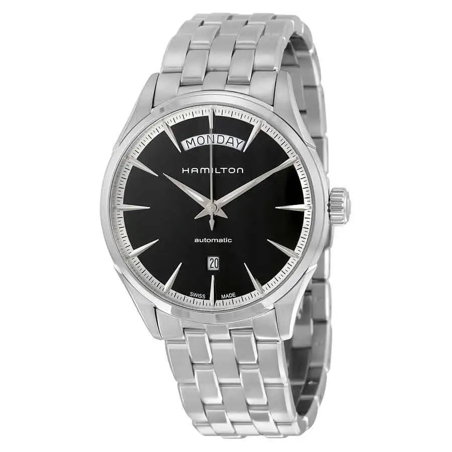 Hamilton Jazzmaster Automatic Black Dial Men`s Watch H42565131 - Dial: Black, Band: Silver, Bezel: Silver