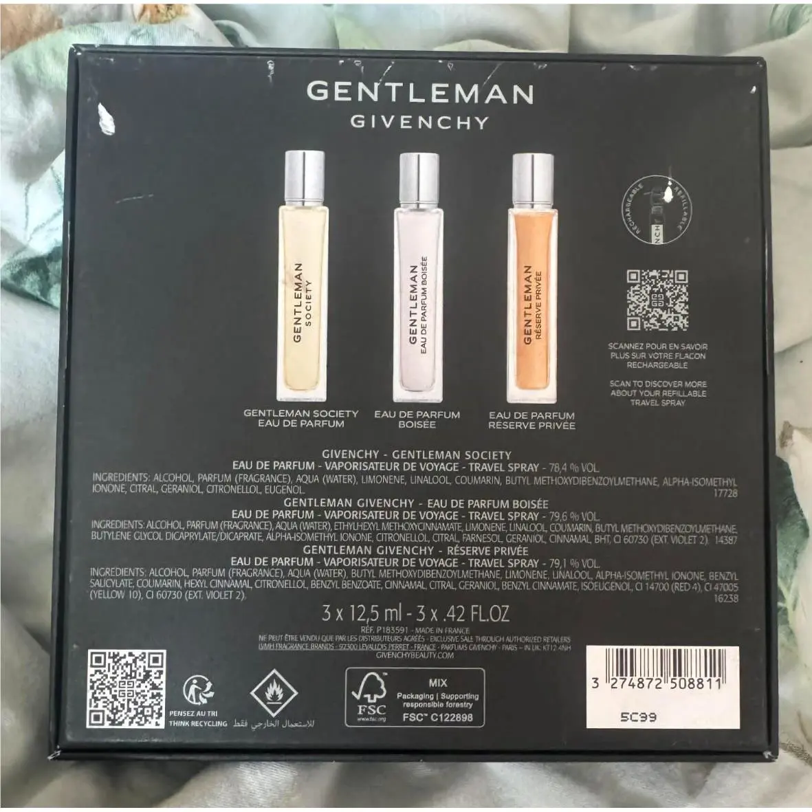 Givenchy Gentleman Society Eau De Perfume Travel Spray Discovery Set Boisee