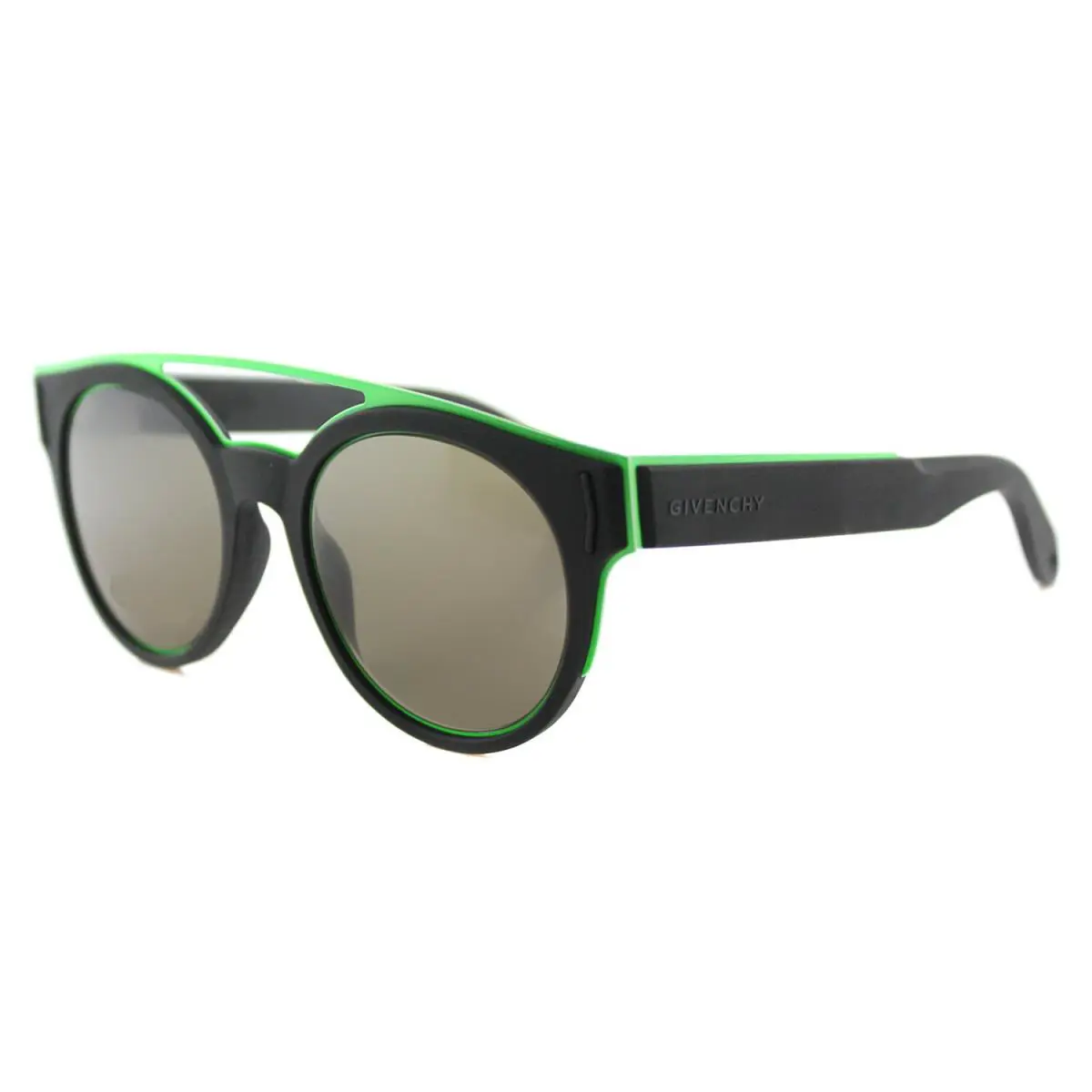 Givenchy GV 7017 8VW Rubber Black Plastic Round Sunglasses Brown Lens