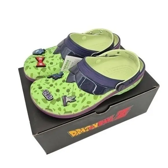 Crocs Dragon Ball Z Cell Classic Clogs Adult Men`s Size 10 Green Slip on Shoes