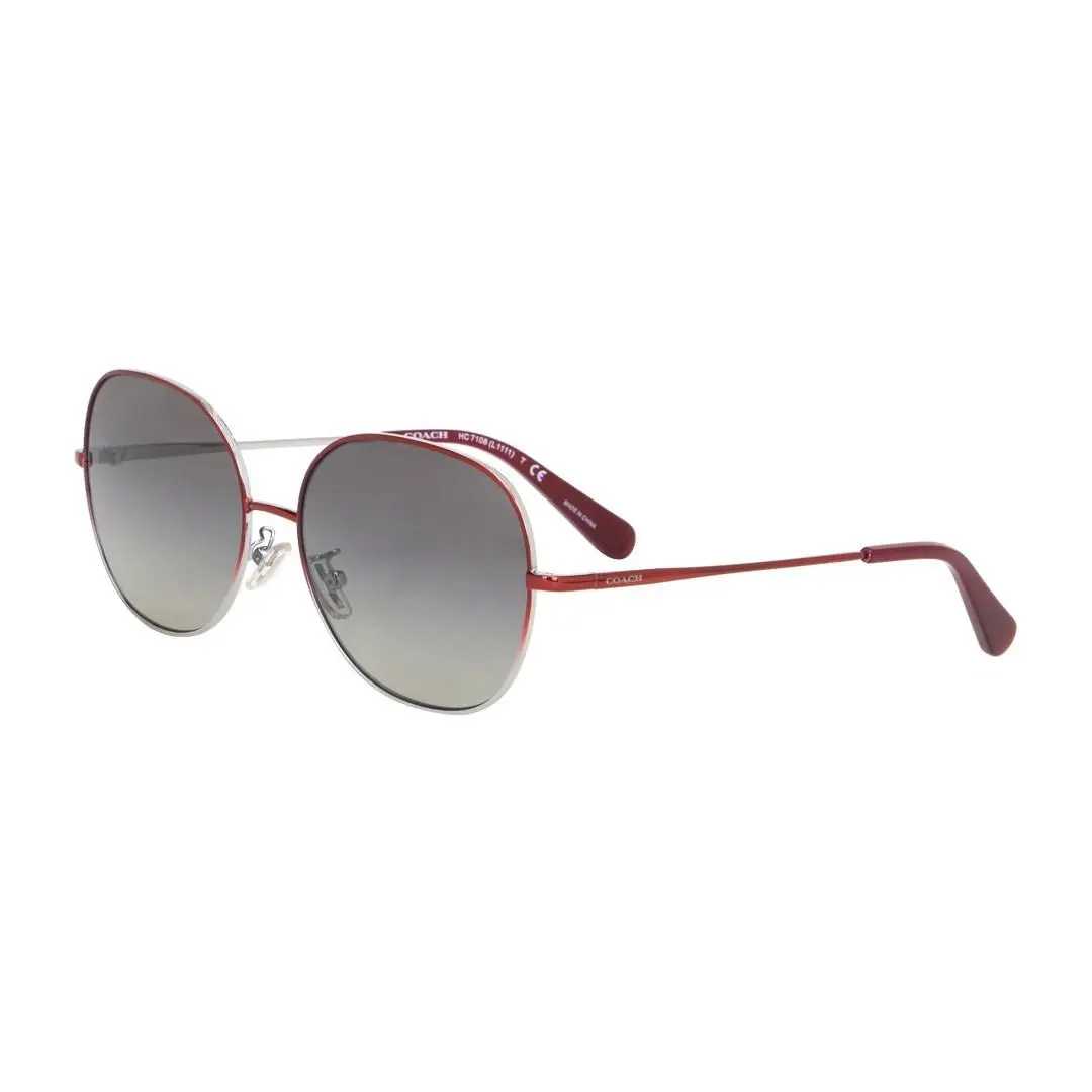 Coach Women`s Round Red Gray Sunglasses HC7108-934111