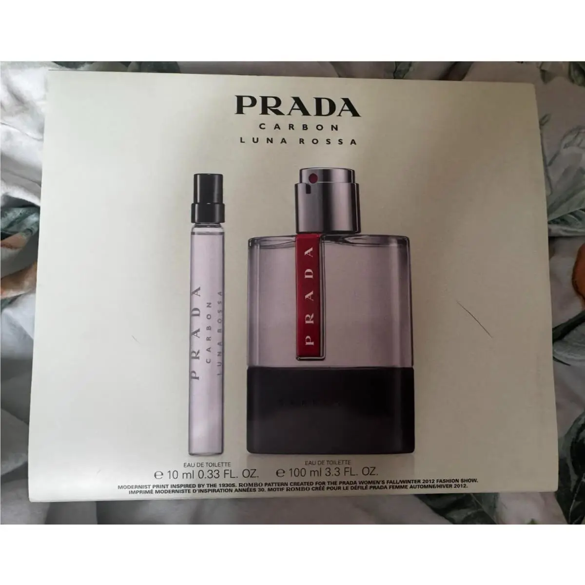 Prada Men`s 2 Piece Carbon Luna Rossa Eau De Toilette Gift Set