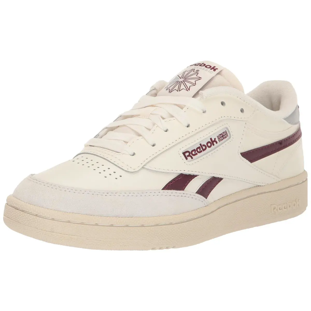 Reebok Men`s Club C Revenge Sneaker Chalk/classic Maroon/pure Grey 11.5