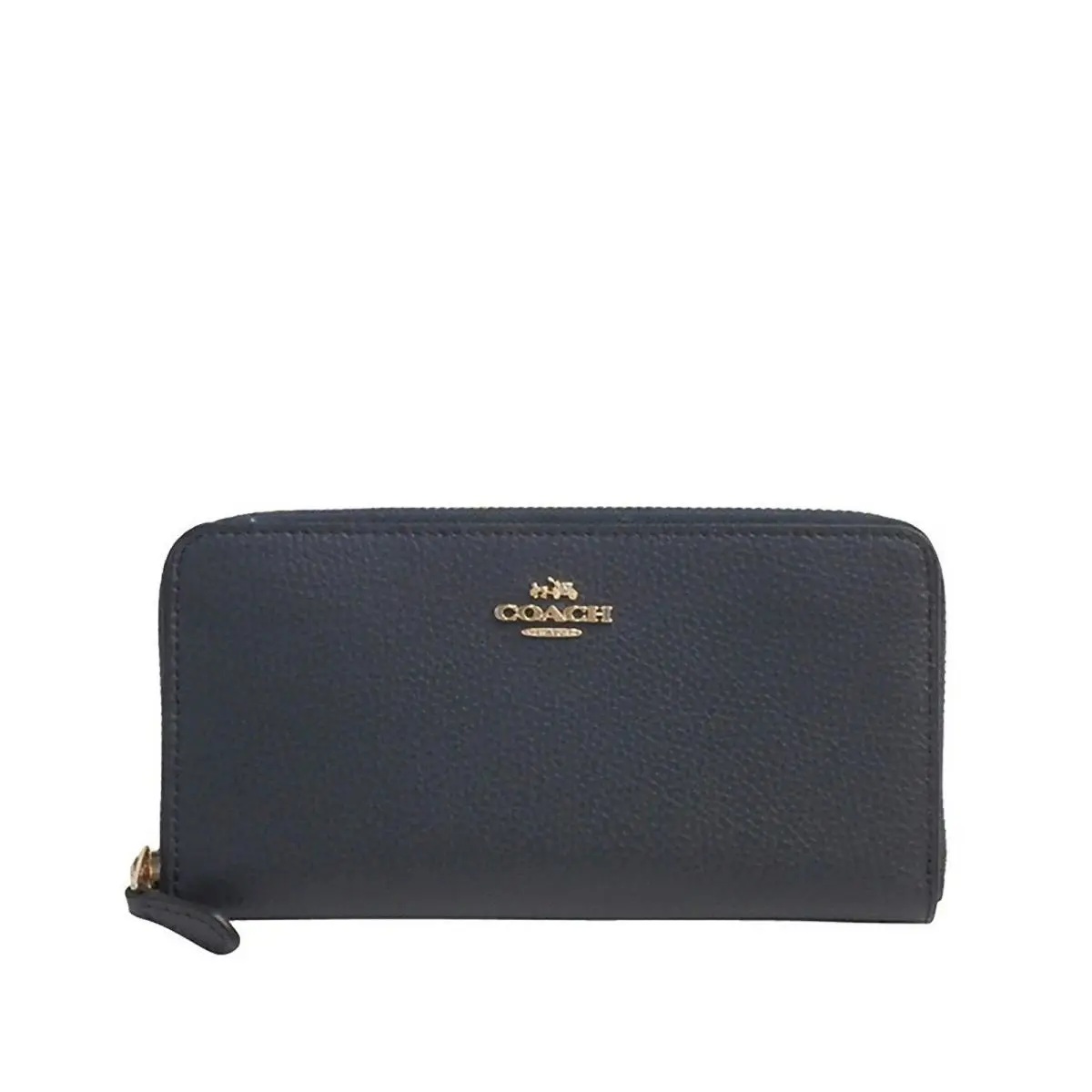 Coach Pebble Leather Accordion Zip Wallet Midnight Blue F16612
