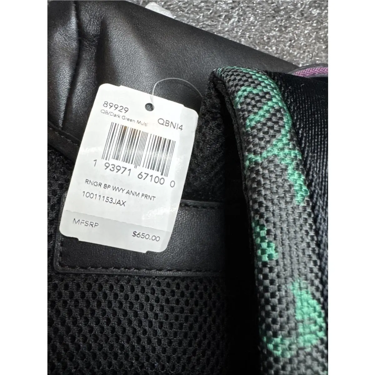 Disney X COACH Ranger Black & Teal Patterned Backpack Disney x Coach Keith Haring Mickey Mouse Backpack in Black  main image 2