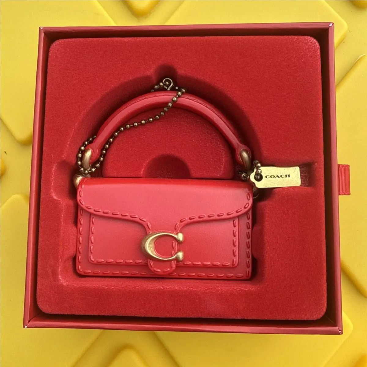 Coach Christmas Mini Handbag Ornament Red Bag Charm Exclusive Novelty Gift