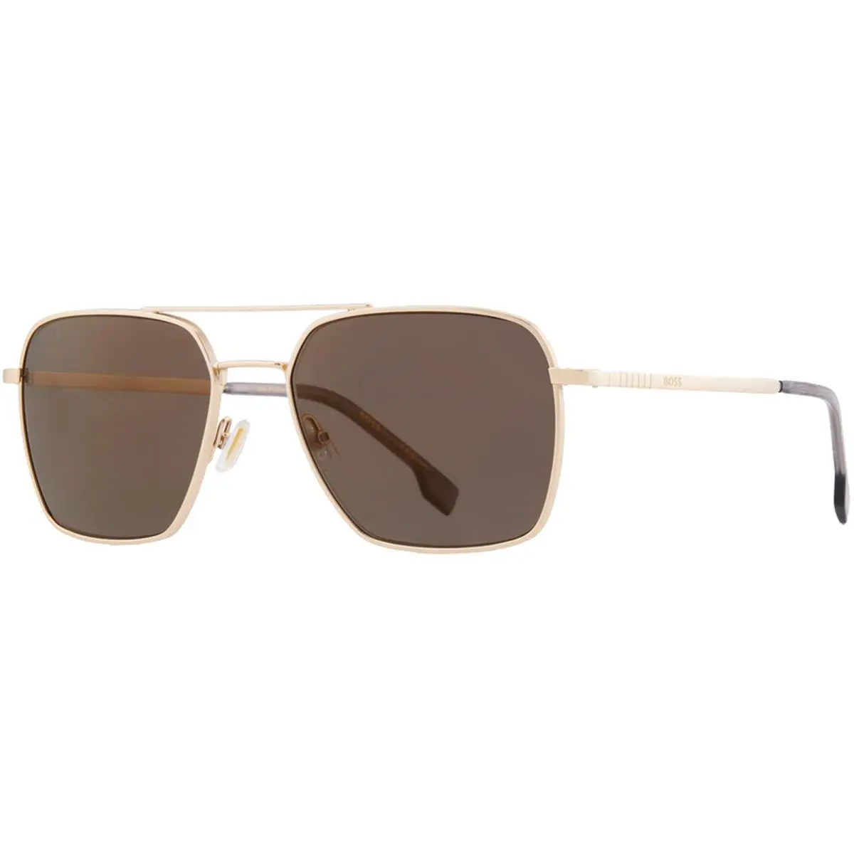 Boss Men`s Matte Gold-tone Navigator Sunglasses - 1414OS-0AOZ-JO