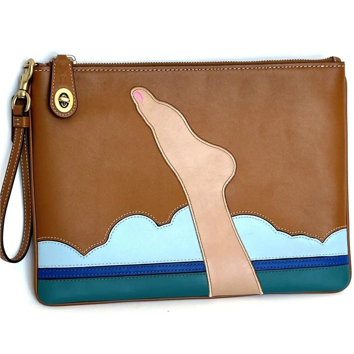 Coach X Tom Wesselmann Turnlock Wristlet Diving Diva Glove-tanned Leather Ltd Ed