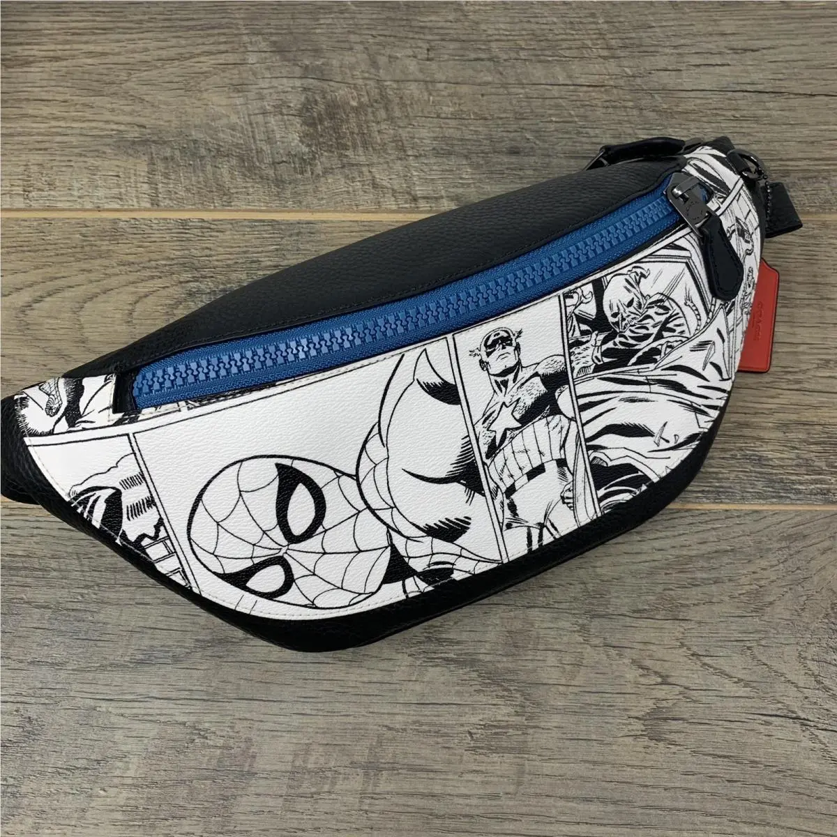 Coach Marvel Spiderman Warren Belt Bag Comic Book Print 2412 —