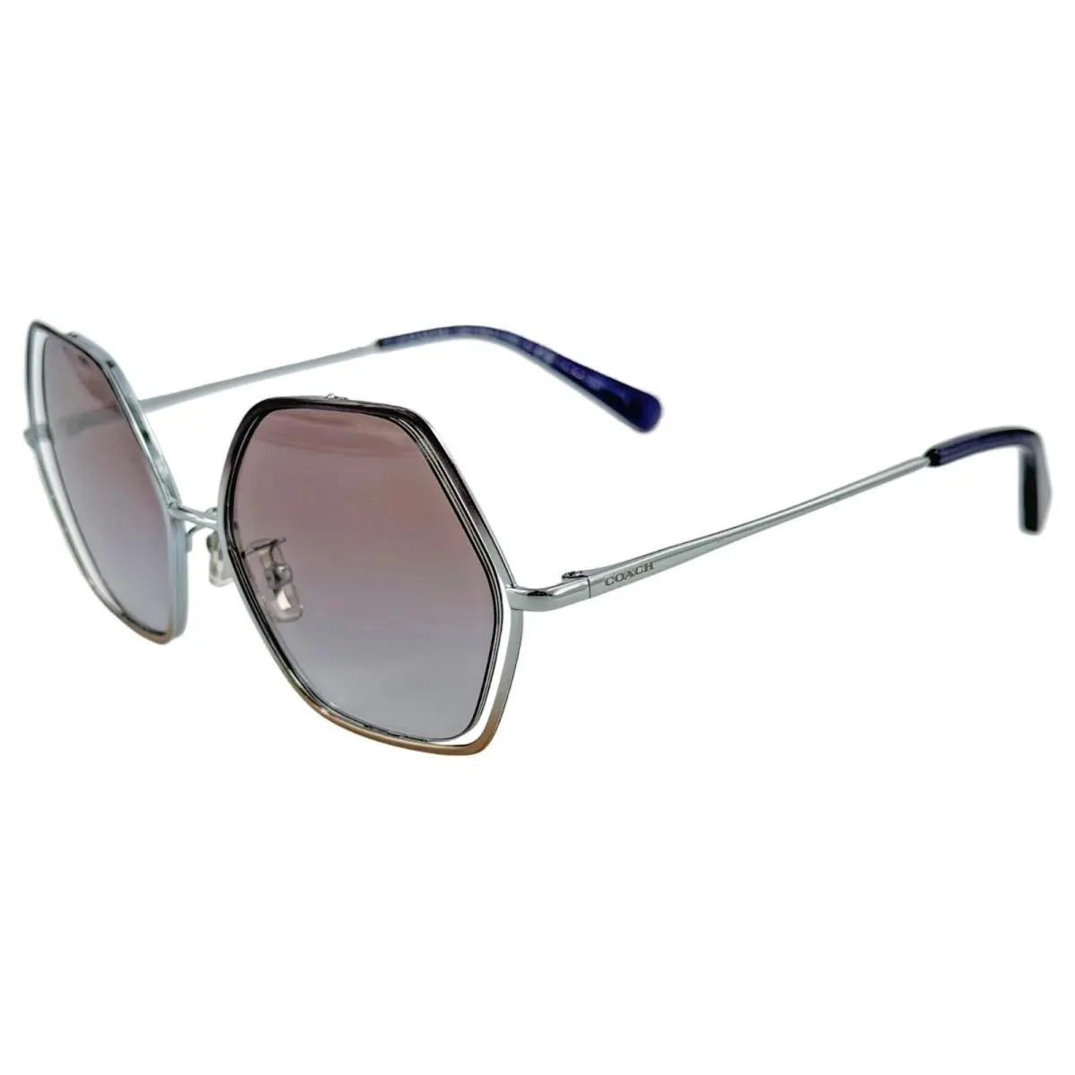 Coach HC7109 L1109 Womens Semi Rimless Sunglass 934211 Purple 53-17 w Case