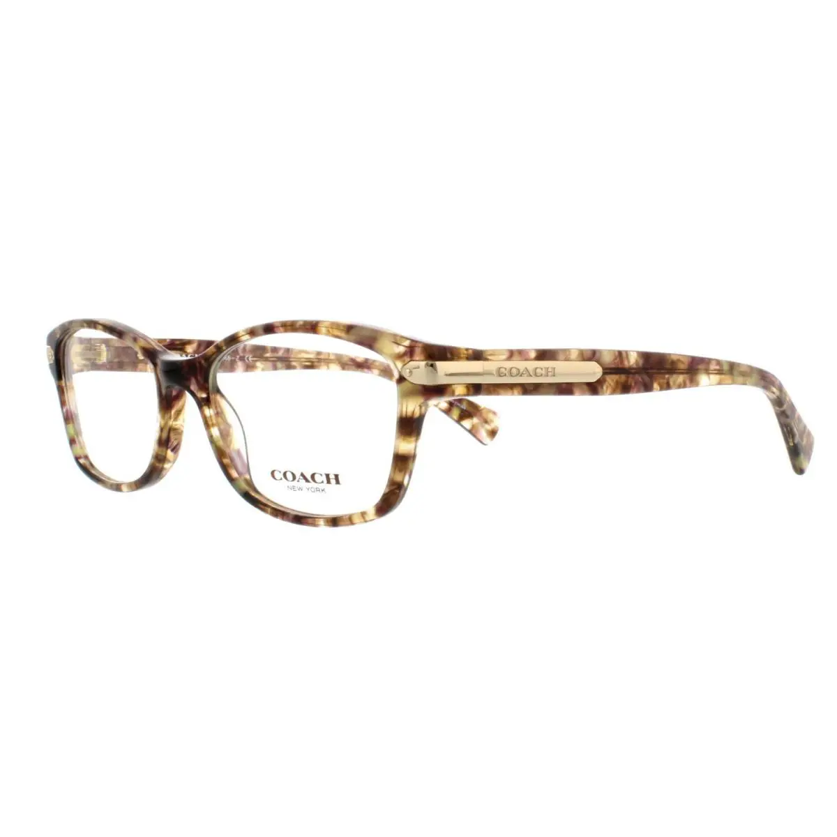 Coach HC6065 Rectangle Eyeglass Light Brown Confetti Tortoise Demo Lens