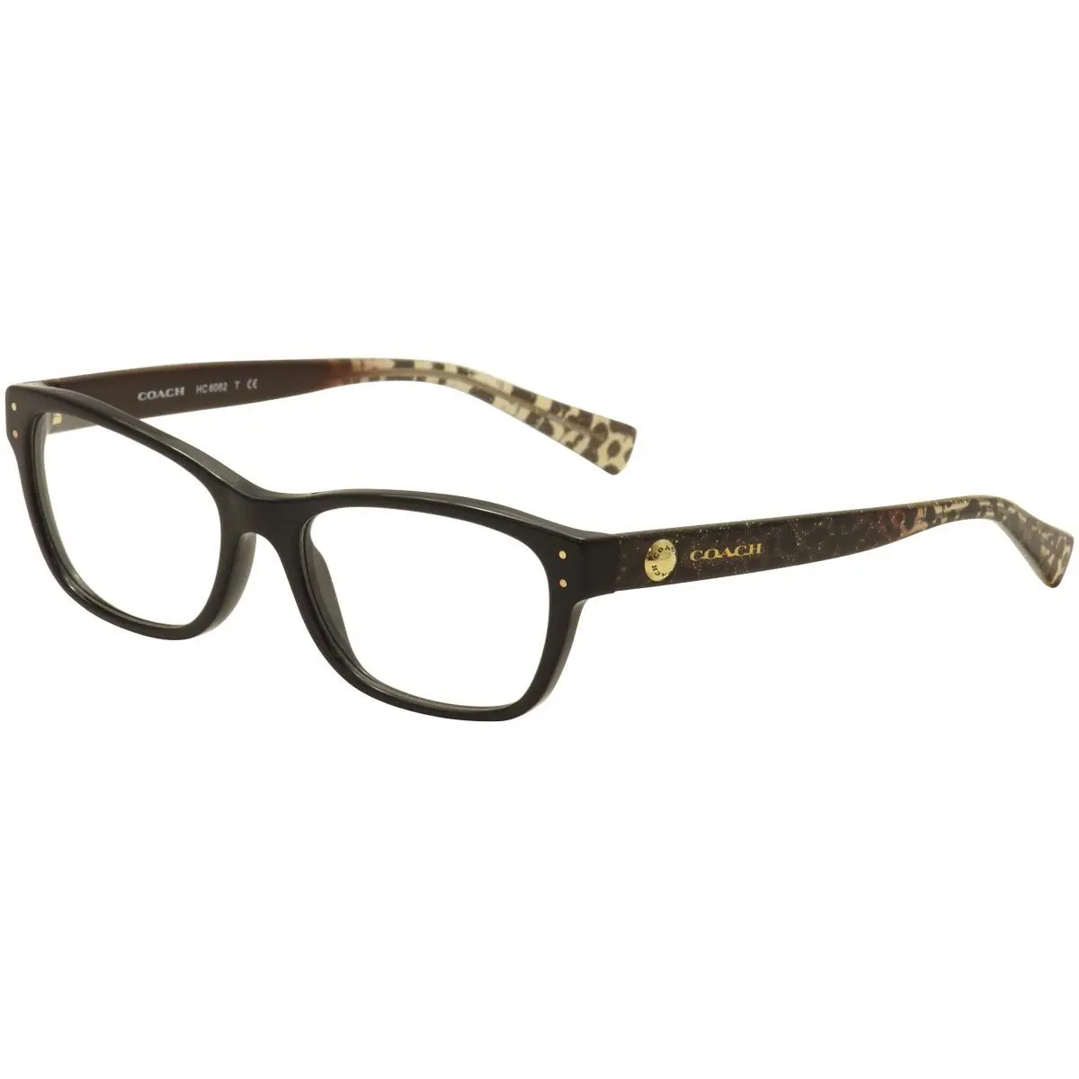 Coach Eyeglasses HC6082 HC/6082 5353 Black/wild Beast/gold Optical Frame 53mm