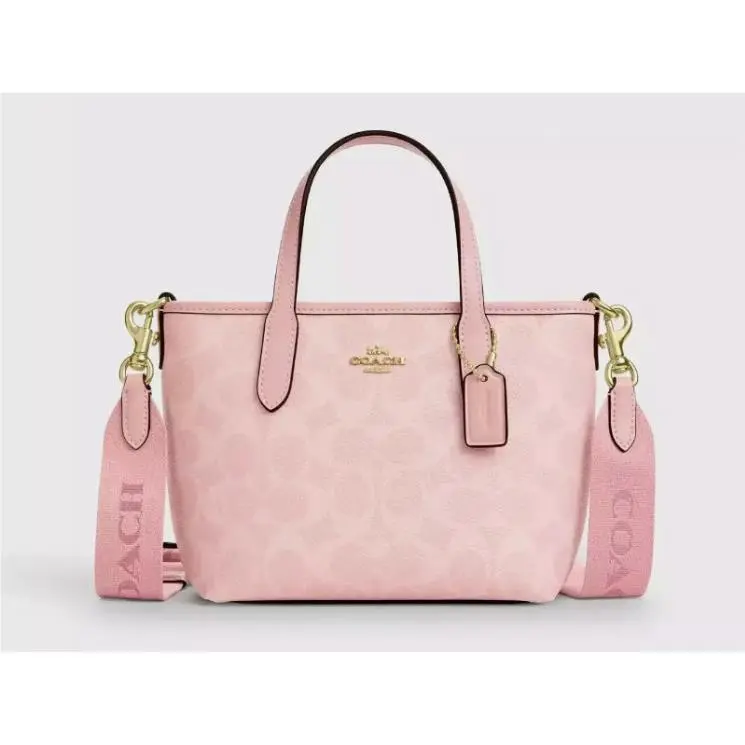 Coach City Mini Tote Bag Signature Canvas CW032 Powder Pink 2way Crossbody