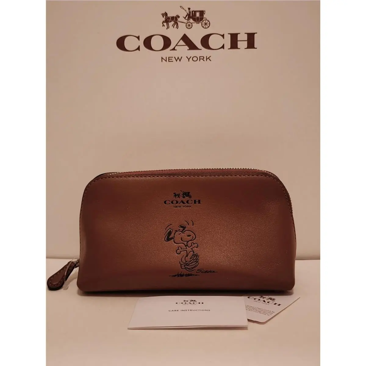Coach X Peanut Brown Cosmetic Case in Calf Limited Edition - F65208