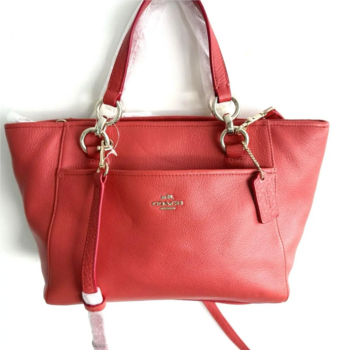 Coach Mini Ellis Tote Leather Satchel/shoulder Bag Watermelon 35030