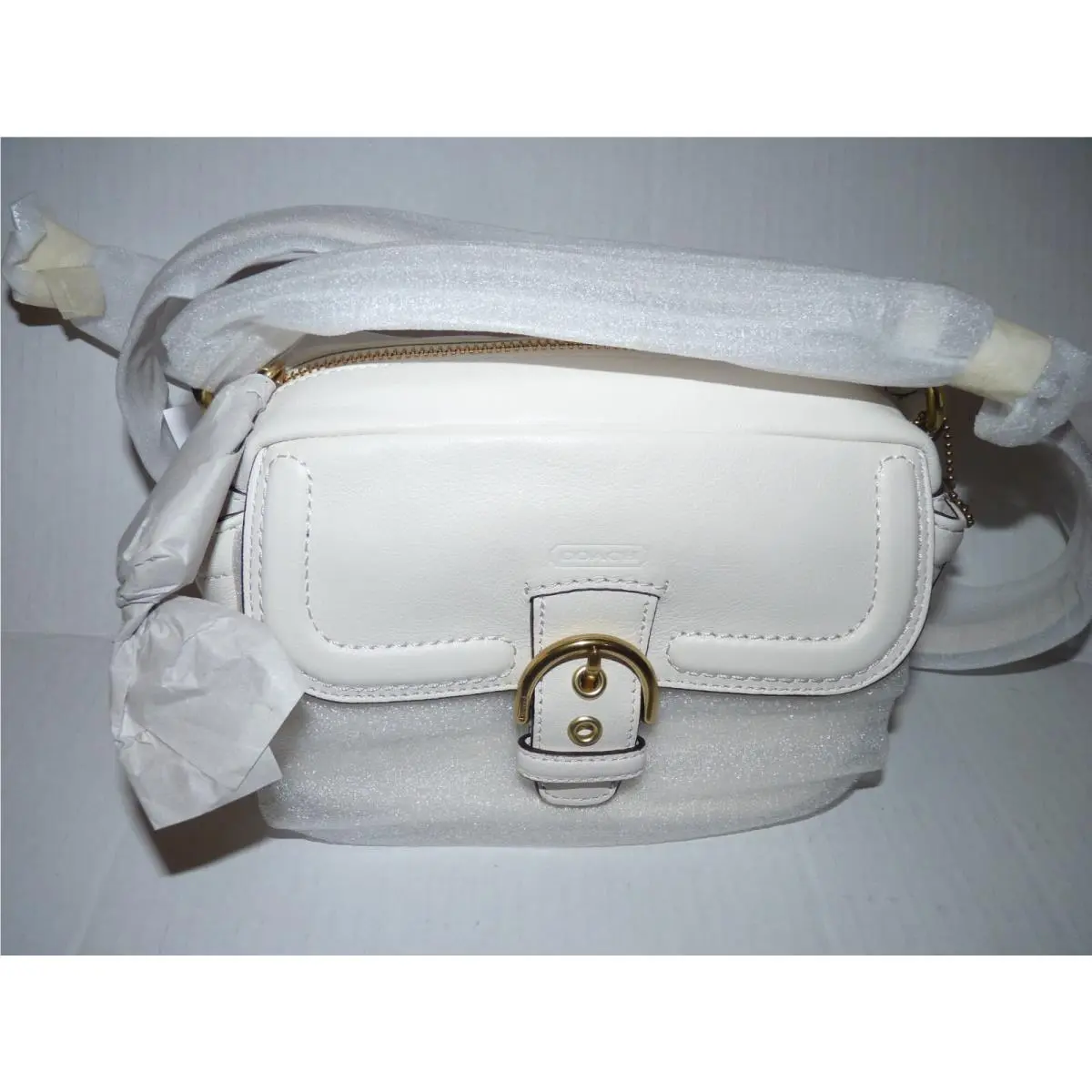 Coach F25150 Campbell Small Leather Crossbody Camera Style Bag Ivory