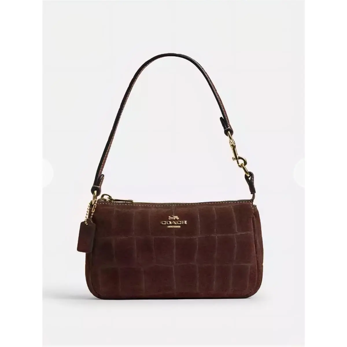 Coach Nolita 19 Bag Suede Gold Maple CCF61 Brown Croc Handbag