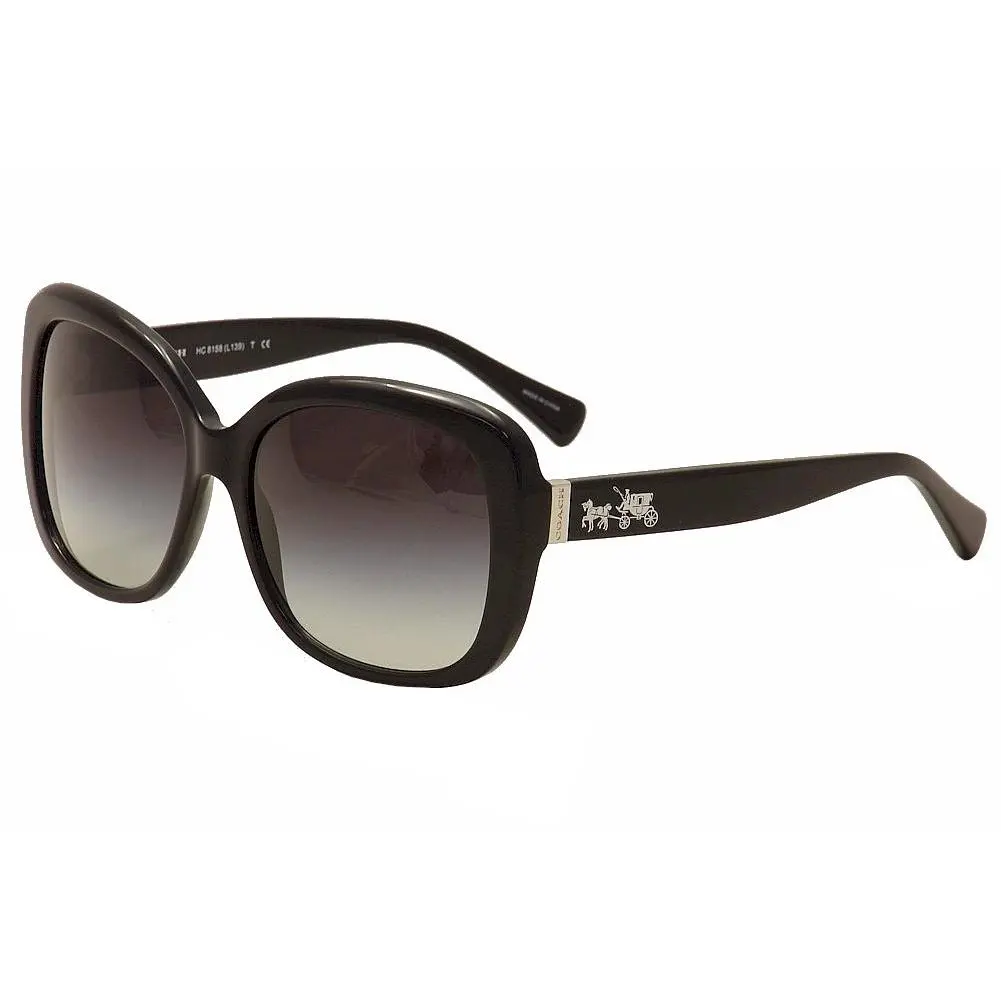 Coach Women`s HC8158 HC/8158 500211 Black Fashion Sunglasses 58-mm
