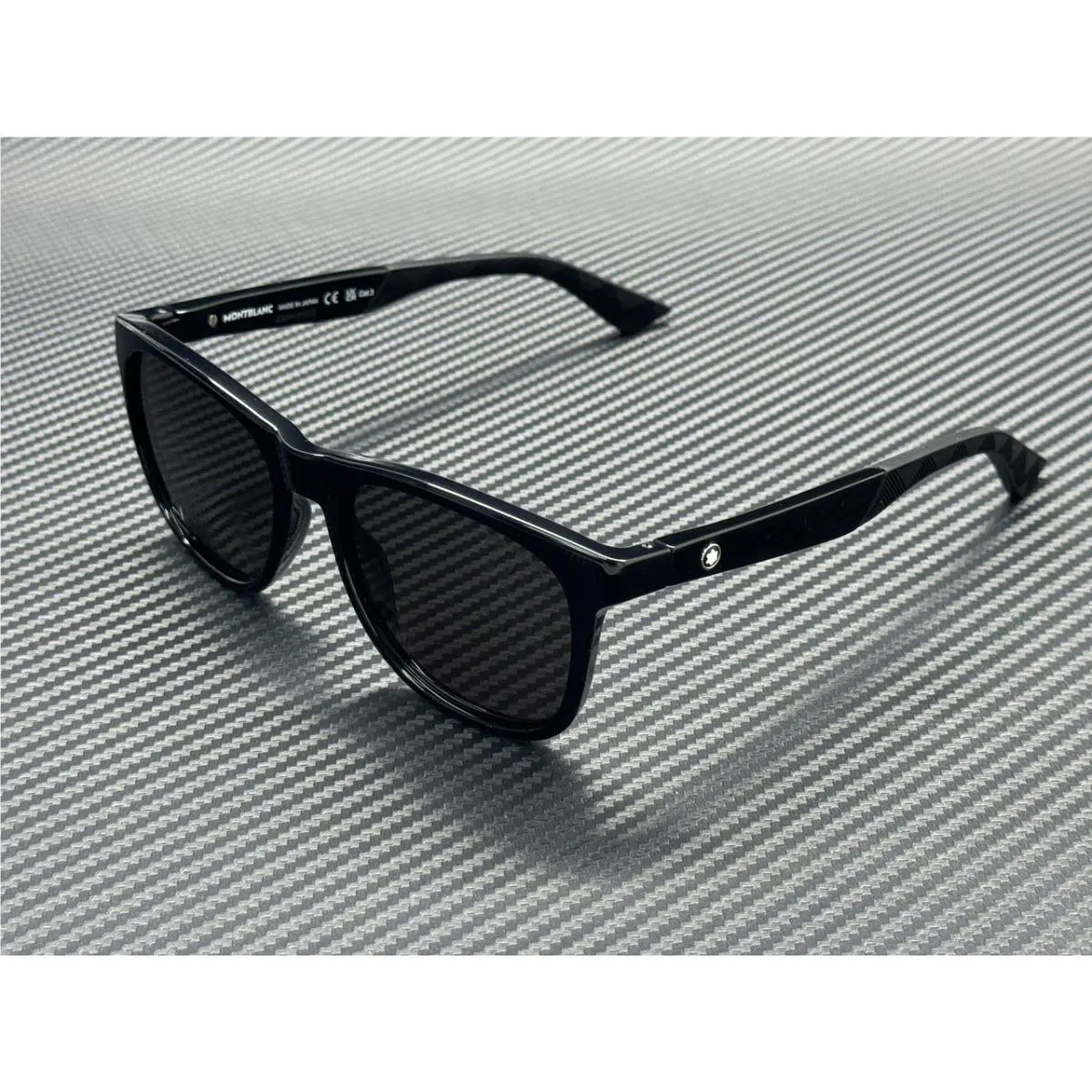 Montblanc Mont Blanc MB0400S 001 Black Grey Men`s Extra Large 55 mm Sunglasses