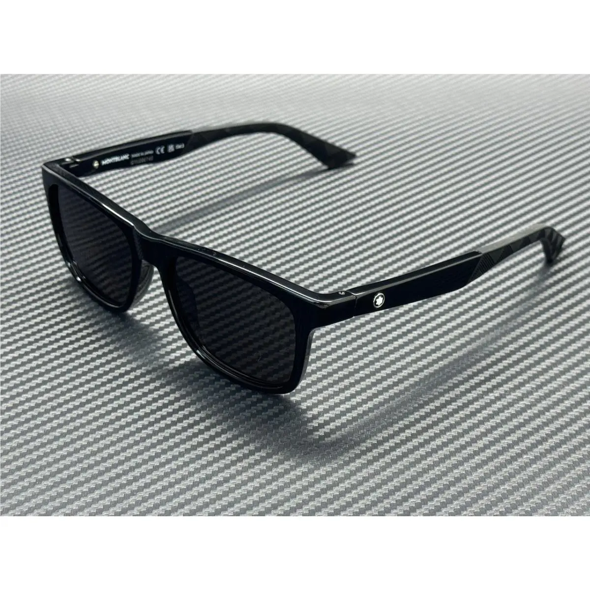 Mont Blanc MB0432S 001 Black Grey Men`s Extra Large 55 mm Sunglasses by Montblanc