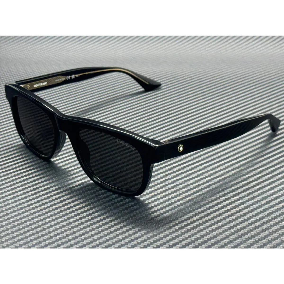 Montblanc Mont Blanc MB0421S 001 Black Grey Men`s Medium 53 mm Sunglasses
