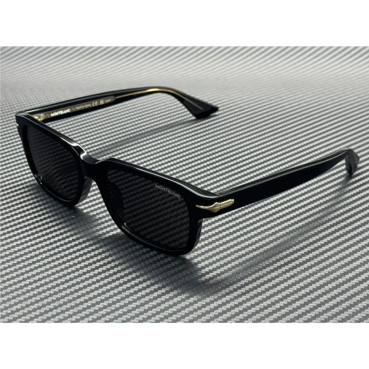 Montblanc Mont Blanc MB0436S 001 Black Grey Men`s Large 54 mm Sunglasses